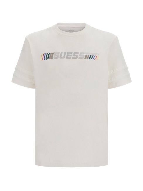Tee Shirt Guess Blanc Logo Devant Nouvelle Tendance