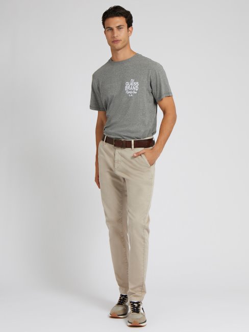 Tee Shirt Guess Patch Devant Et Dos Gris