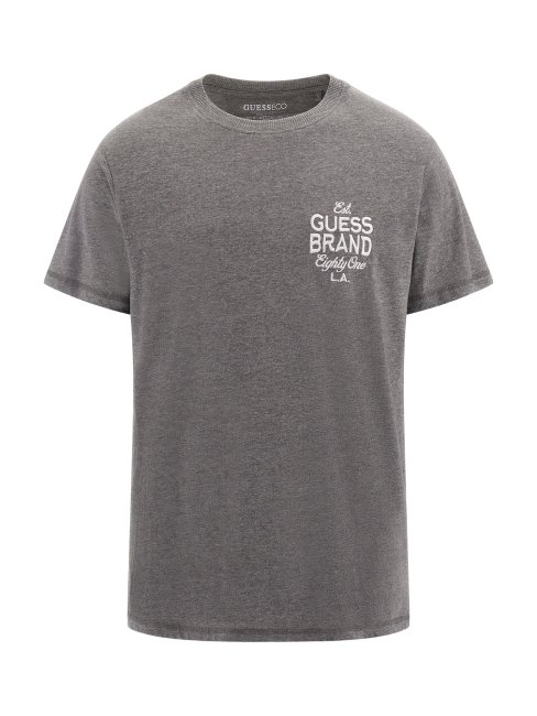 Tee Shirt Guess Patch Devant Et Dos Gris