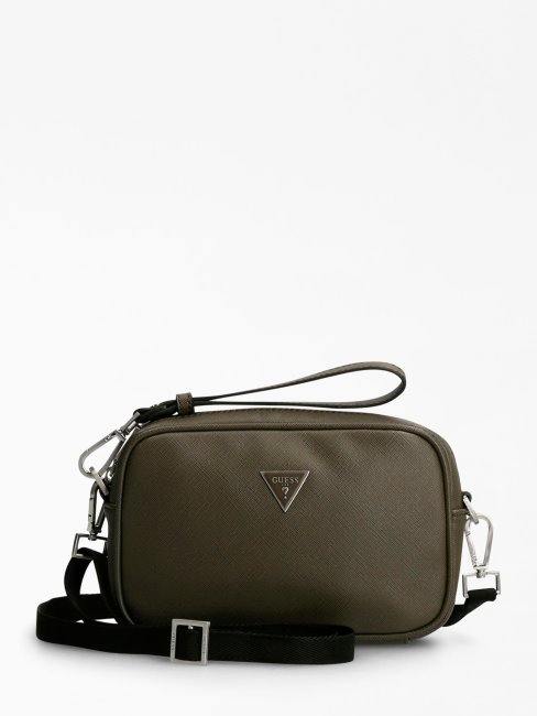 Mini Trousse De Toilette Guess En Certosa Saffiano Gris