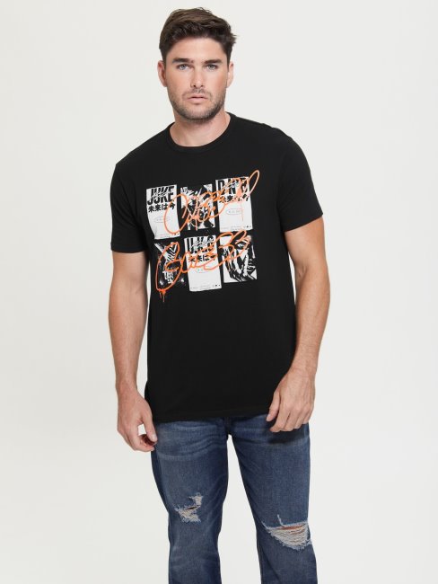 Tee Shirt écusson Devant Guess Noir