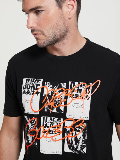 Tee Shirt écusson Devant Guess Noir