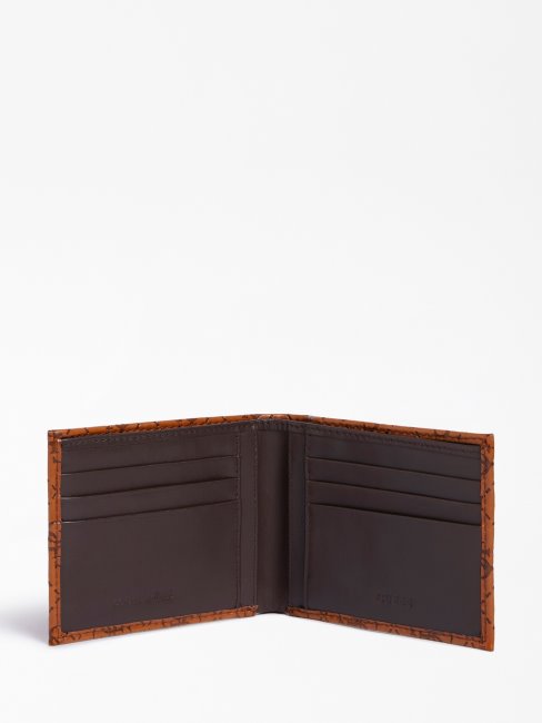Portefeuille Marron Avec Logo Vezzola Embossé 4g Guess