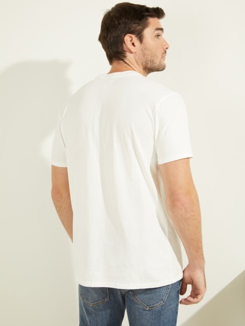 Tee Shirt Guess Poche Devant Blanc Multi
