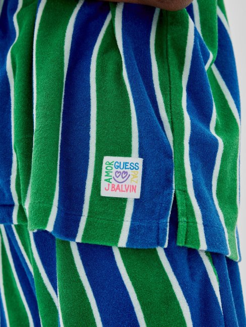 Guess Chemise Verte à Rayures Multiples