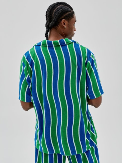 Guess Chemise Verte à Rayures Multiples