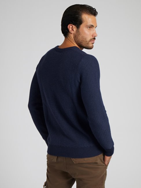 Pull En Laine Mélangée Guess Bleu