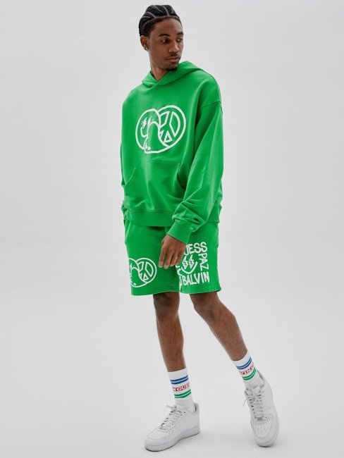 Sweat Vert à Imprimé Devant