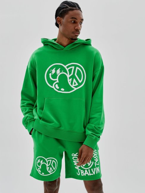 Sweat Vert à Imprimé Devant