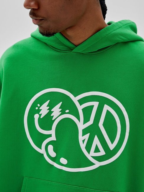 Sweat Vert à Imprimé Devant