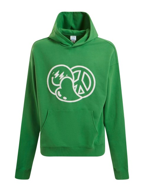 Sweat Vert à Imprimé Devant