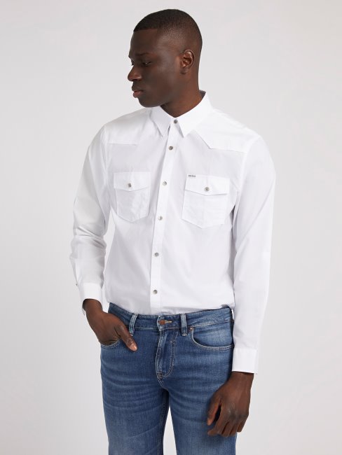 Chemise Guess Blanche Poches Devant
