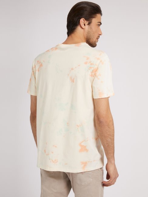 Tee Shirt Guess Tie And Dye Blanc Multi
