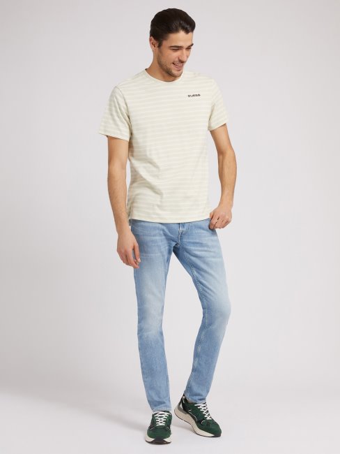T-shirt à Rayures Crème Guess