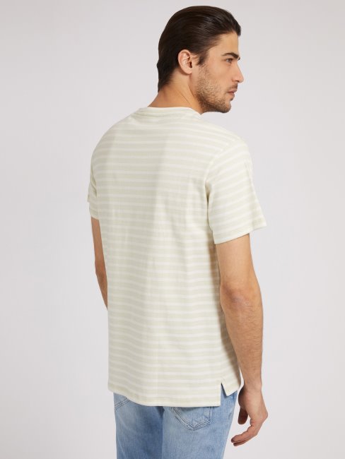 T-shirt à Rayures Crème Guess