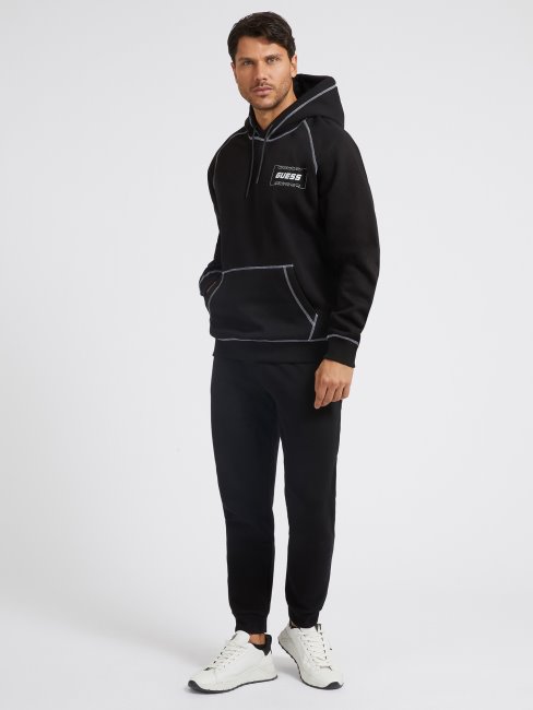 Sweat Noir Logo Devant Guess
