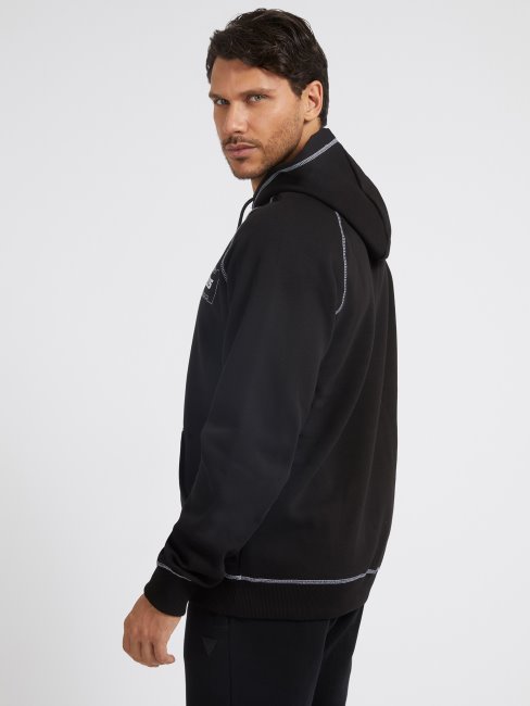 Sweat Noir Logo Devant Guess