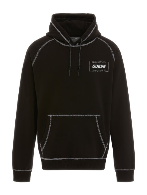 Sweat Noir Logo Devant Guess