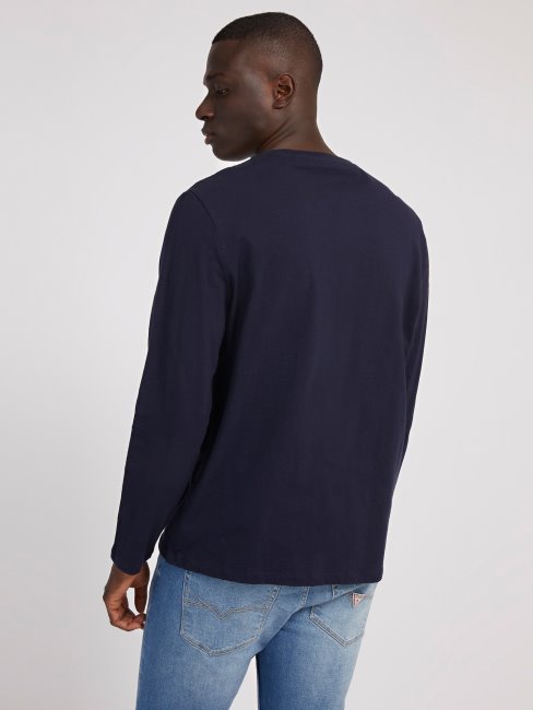 Tee Shirt Guess Bleu Poche Devant