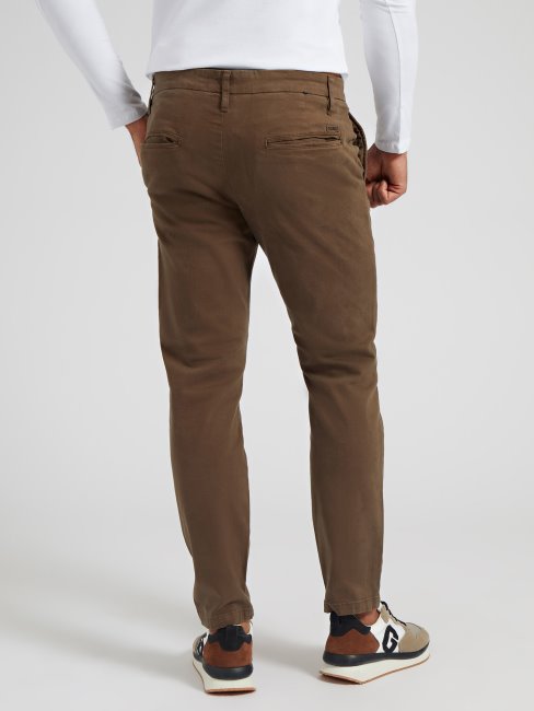 Guess Pantalon Chino Coupe Slim Marron