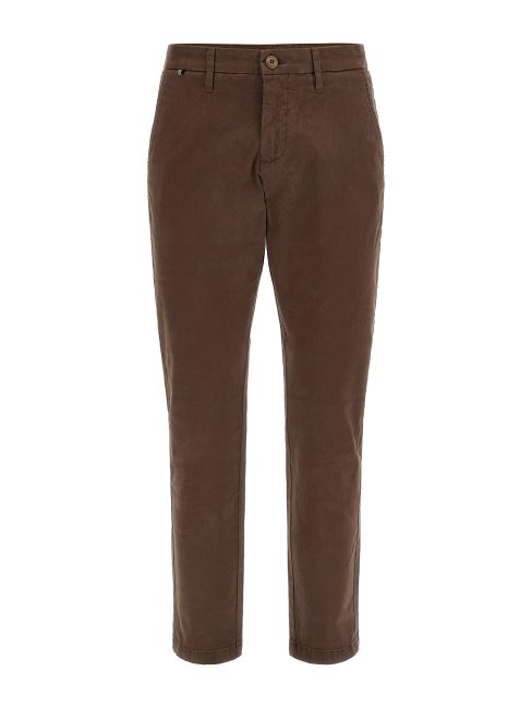 Guess Pantalon Chino Coupe Slim Marron