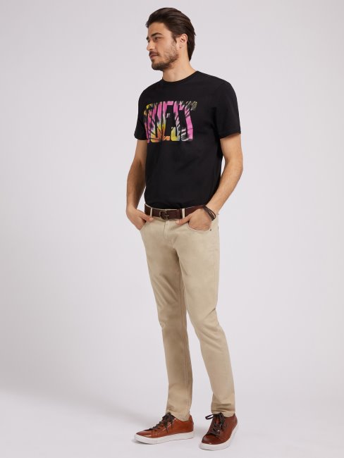 Tee Shirt Guess Logo Tie And Dye Noir