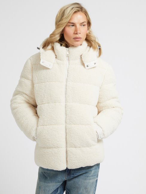 Doudoune Fausse Fourrure Guess Blanc
