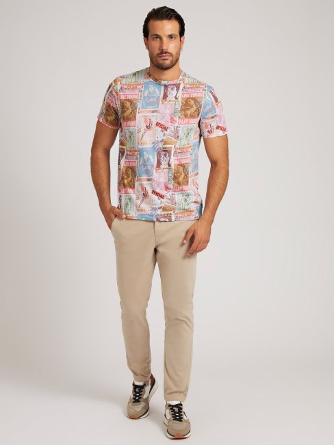 T-shirt Imprimé All Over Blanc Multi Guess