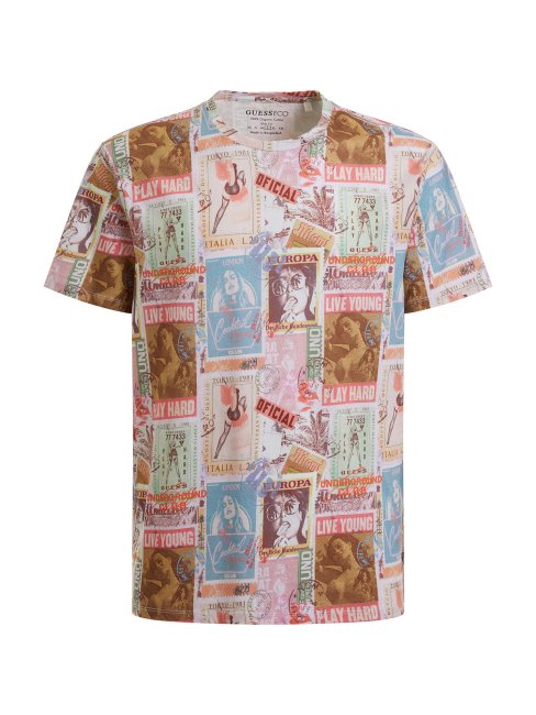 T-shirt Imprimé All Over Blanc Multi Guess