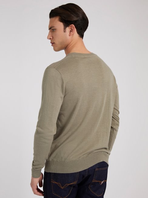 Pull Col Rond Guess Vert
