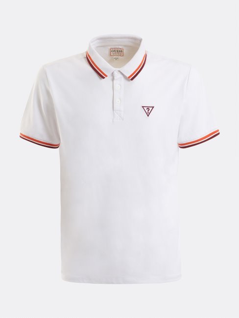 Polo Triangle Logo Guess Blanc