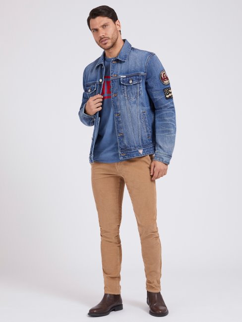 Veste En Jean Bleu Patch à L'arrière Guess