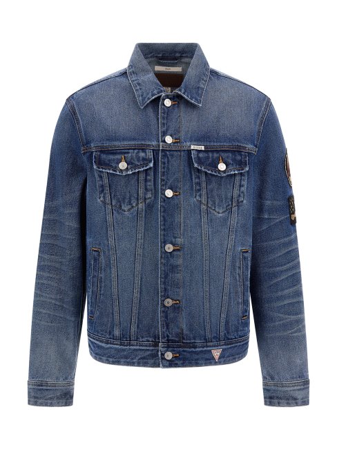 Veste En Jean Bleu Patch à L'arrière Guess