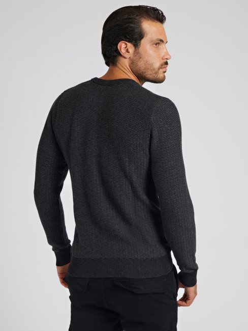 Pull En Laine Mélangée Noir Guess