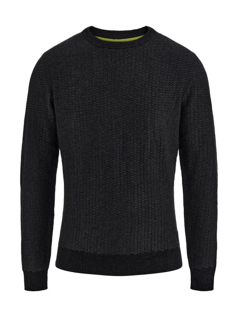 Pull En Laine Mélangée Noir Guess