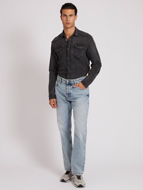 Pantalon Denim Coupe Regular Bleu Guess