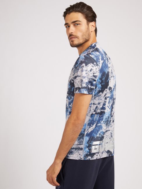 T-shirt Imprimé All Over Bleu Multi Guess