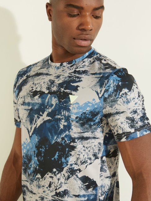 T-shirt Imprimé All Over Bleu Multi Guess