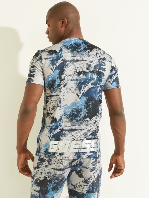 T-shirt Imprimé All Over Bleu Multi Guess