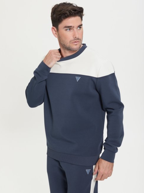 Sweat Guess Scuba Logo Bleu Dans Le Dos