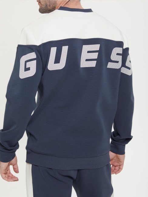 Sweat Guess Scuba Logo Bleu Dans Le Dos