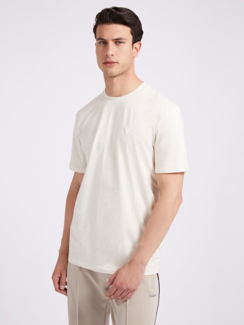 Tee Shirt Guess Blanc Multi Logo Sur Les Cotes