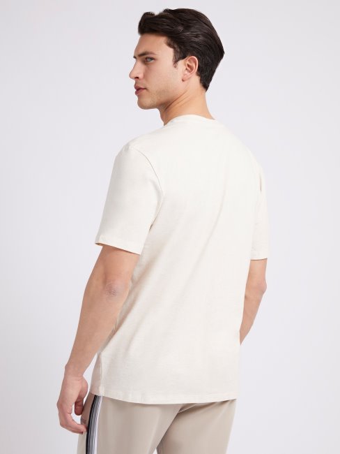 Tee Shirt Guess Blanc Multi Logo Sur Les Cotes