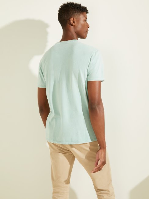 Tee Shirt Poche Devant Bleu Guess