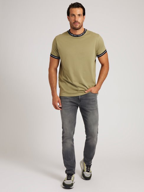 Tee Shirt Bande Logo Guess Vert