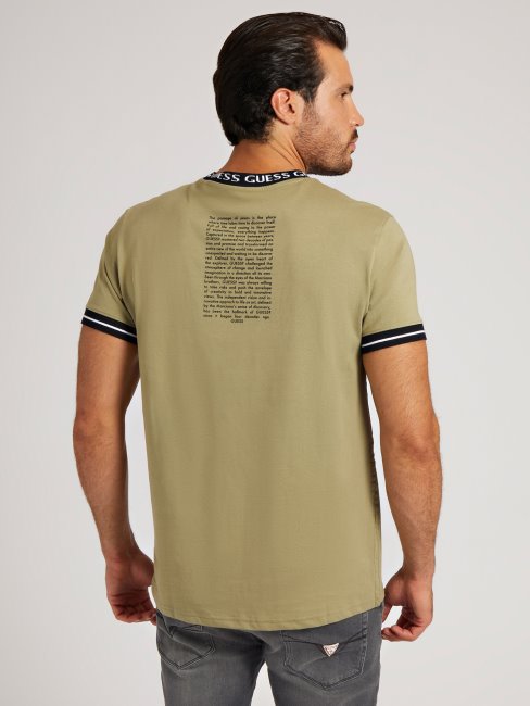 Tee Shirt Bande Logo Guess Vert