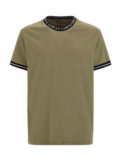 Tee Shirt Bande Logo Guess Vert
