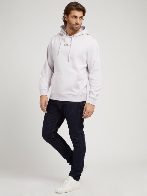 Sweat Violet à Capuche Logo Guess