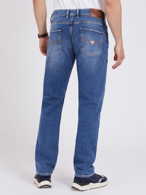 Guess Pantalon En Denim Coupe Classique Bleu