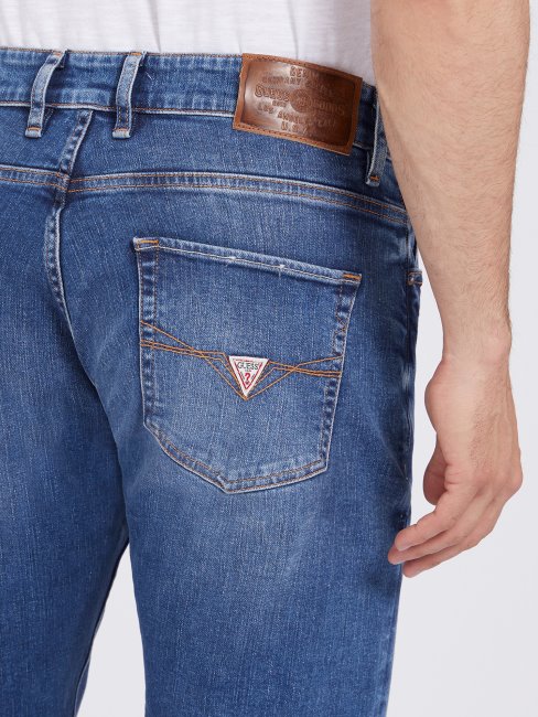 Guess Pantalon En Denim Coupe Classique Bleu